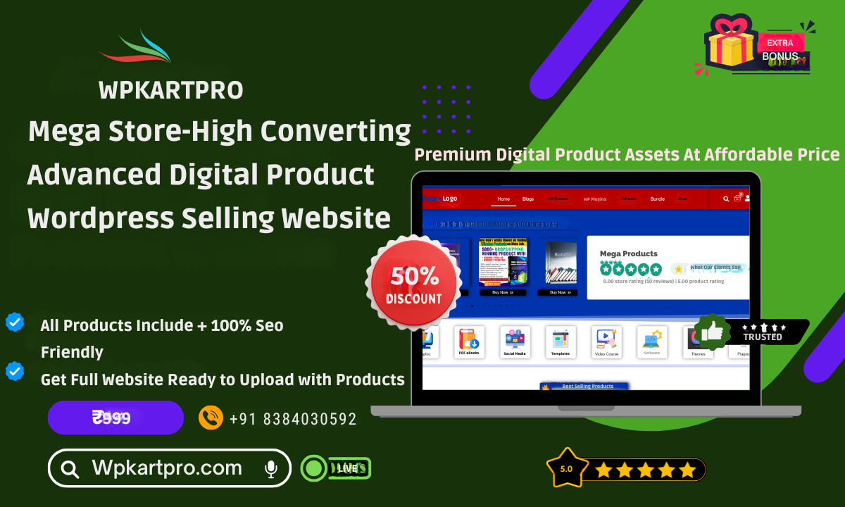 WPKARTPRO-Get-This-Digital-Full-Digital-Product-Website.png Mega Store-High Converting Advanced Digital Product Selling Website - Image 1